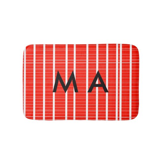 Einfache Monogramm fügen Sie den Namen Mann minima Badematte (Vorderseite)