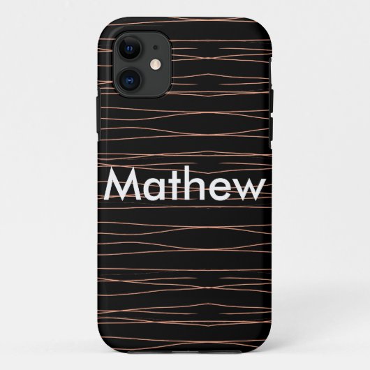 Einfache Monogramm fügen Sie den Namen Mann minima Case-Mate iPhone Hülle (Rückseite)