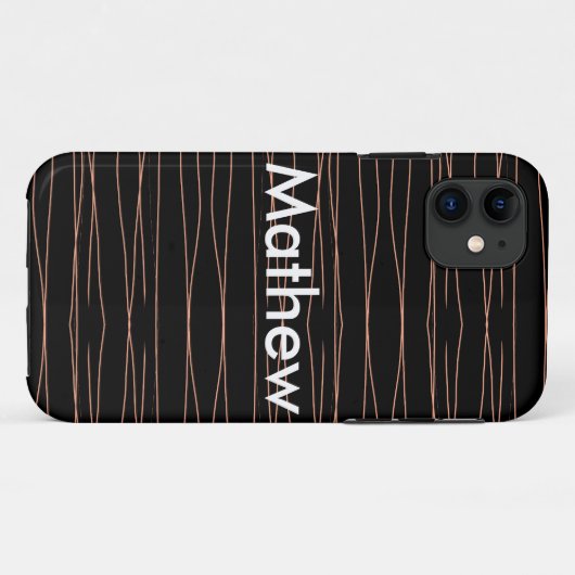 Einfache Monogramm fügen Sie den Namen Mann minima Case-Mate iPhone Hülle (Rückseite (Horizontal))