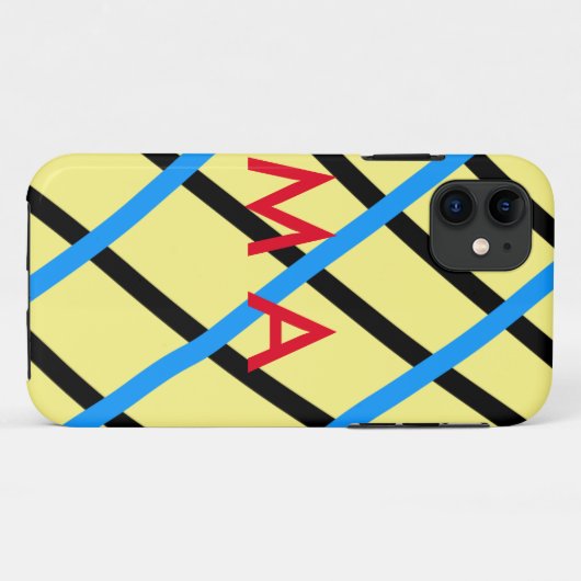 Einfache Monogramm fügen Sie den Namen Mann minima Case-Mate iPhone Hülle (Rückseite (Horizontal))