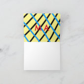 Einfache Monogramm fügen Sie den Namen Mann minima Dankeskarte (Innenseite)