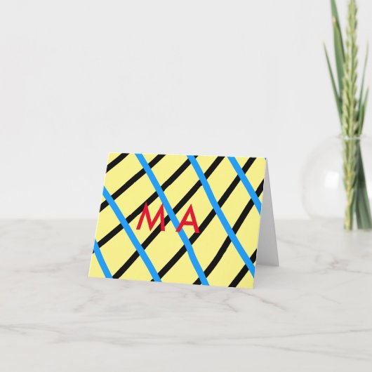 Einfache Monogramm fügen Sie den Namen Mann minima Dankeskarte (Vorderseite)