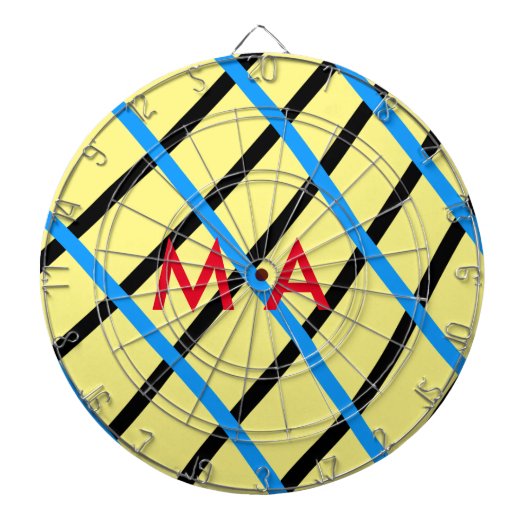 Einfache Monogramm fügen Sie den Namen Mann minima Dartscheibe (vorne)