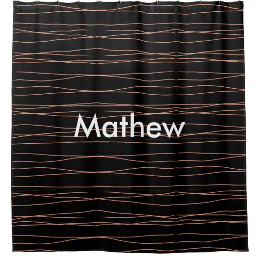 Einfache Monogramm fügen Sie den Namen Mann minima Duschvorhang (Vorderseite)