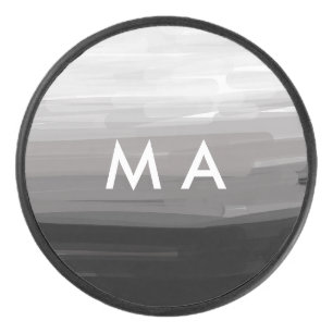 Einfache Monogramm fügen Sie den Namen Mann minima Eishockey Puck