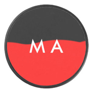 Einfache Monogramm fügen Sie den Namen Mann minima Eishockey Puck