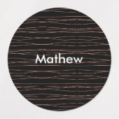 Einfache Monogramm fügen Sie den Namen Mann minima Etiketten (Design 1)