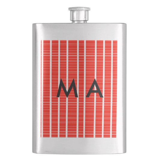 Einfache Monogramm fügen Sie den Namen Mann minima Flachmann (Vorderseite)