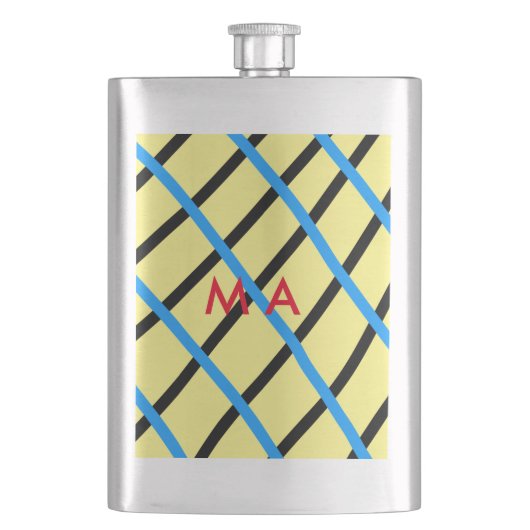 Einfache Monogramm fügen Sie den Namen Mann minima Flachmann (Vorderseite)