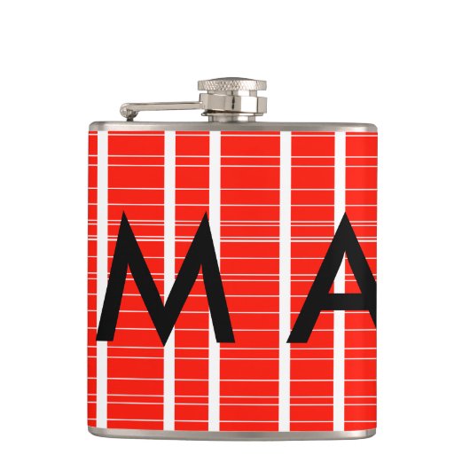 Einfache Monogramm fügen Sie den Namen Mann minima Flachmann (Vorderseite)