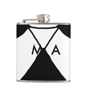 Einfache Monogramm fügen Sie den Namen Mann minima Flachmann
