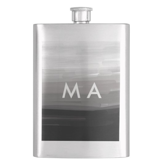 Einfache Monogramm fügen Sie den Namen Mann minima Flachmann (Vorderseite)