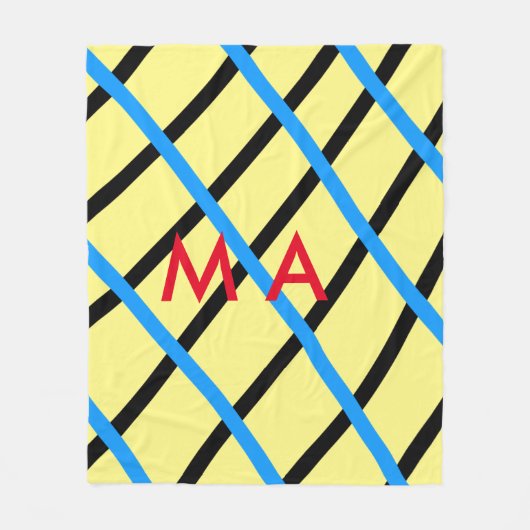 Einfache Monogramm fügen Sie den Namen Mann minima Fleecedecke (Vorderseite)