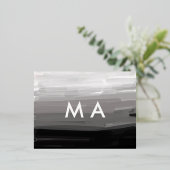 Einfache Monogramm fügen Sie den Namen Mann minima Folie Einladungspostkarte (Stehend vorne)