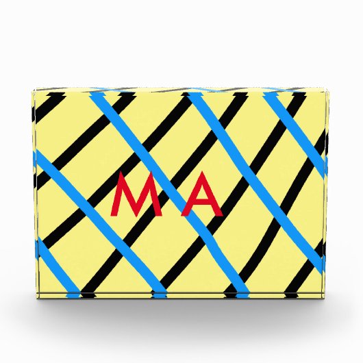 Einfache Monogramm fügen Sie den Namen Mann minima Fotoblock (Vorderseite)