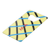 Einfache Monogramm fügen Sie den Namen Mann minima Geldbeutel Flaschenöffner (Vorderseite Schrägansicht)