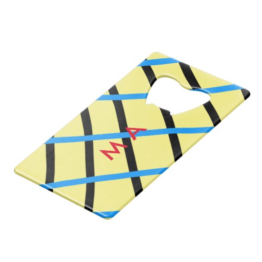 Einfache Monogramm fügen Sie den Namen Mann minima Geldbeutel Flaschenöffner (Vorderseite Schrägansicht)