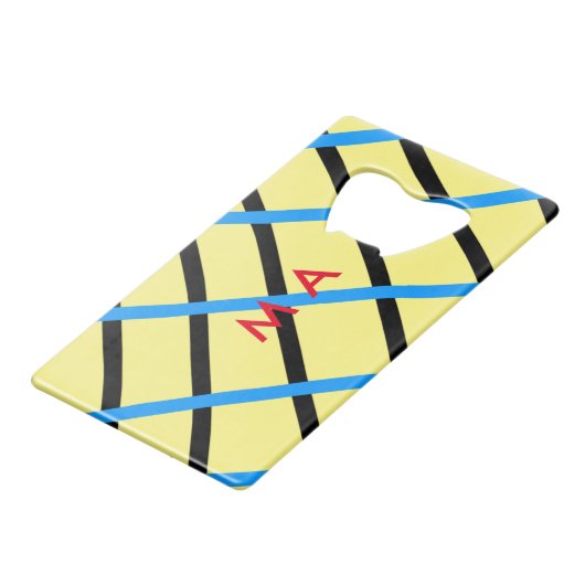 Einfache Monogramm fügen Sie den Namen Mann minima Geldbeutel Flaschenöffner (Rückseite Schrägansicht)