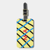 Einfache Monogramm fügen Sie den Namen Mann minima Gepäckanhänger (Vorderseite vertikal)