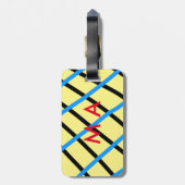 Einfache Monogramm fügen Sie den Namen Mann minima Gepäckanhänger (Rückseite vertikal)