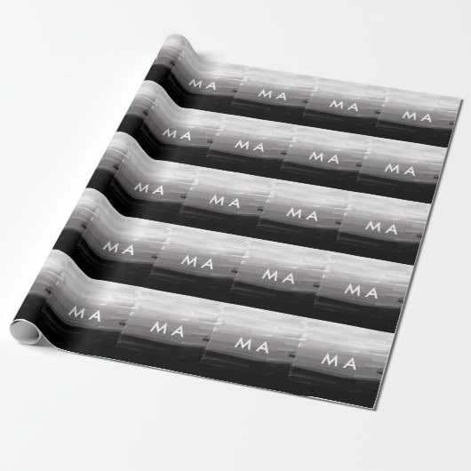 Einfache Monogramm fügen Sie den Namen Mann minima Geschenkpapier (Ungerollt)