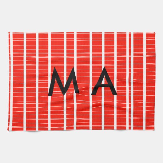 Einfache Monogramm fügen Sie den Namen Mann minima Geschirrtuch (Horizontal)