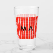 Einfache Monogramm fügen Sie den Namen Mann minima Glas (Rückseite)