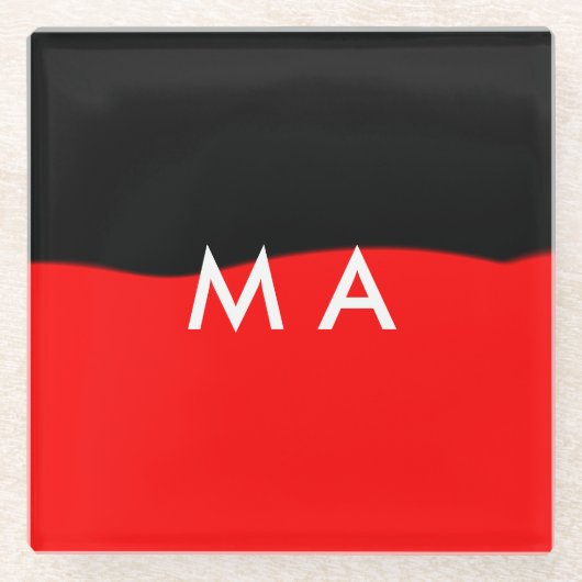 Einfache Monogramm fügen Sie den Namen Mann minima Glasuntersetzer (Vorderseite)