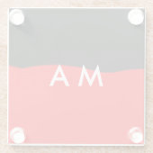 Einfache Monogramm fügen Sie den Namen Mann minima Glasuntersetzer (Rückseite)