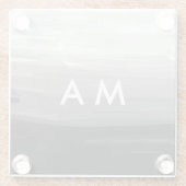 Einfache Monogramm fügen Sie den Namen Mann minima Glasuntersetzer (Rückseite)