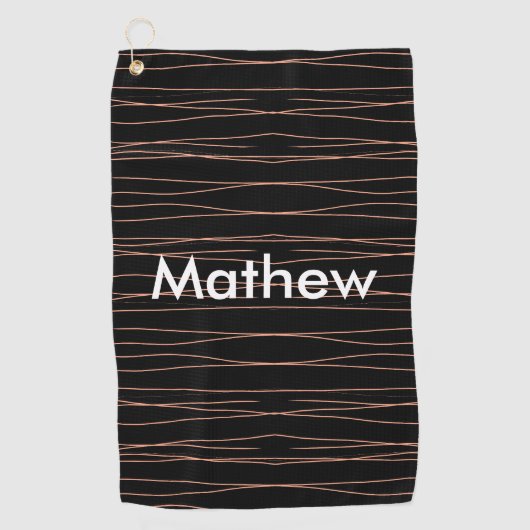 Einfache Monogramm fügen Sie den Namen Mann minima Golfhandtuch (Vorderseite)