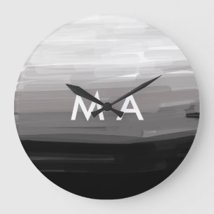 Einfache Monogramm fügen Sie den Namen Mann minima Große Wanduhr