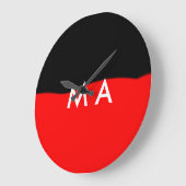 Einfache Monogramm fügen Sie den Namen Mann minima Große Wanduhr (Winkel)