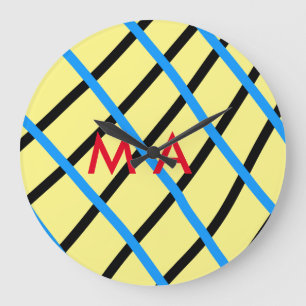 Einfache Monogramm fügen Sie den Namen Mann minima Große Wanduhr