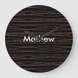 Einfache Monogramm fügen Sie den Namen Mann minima Große Wanduhr