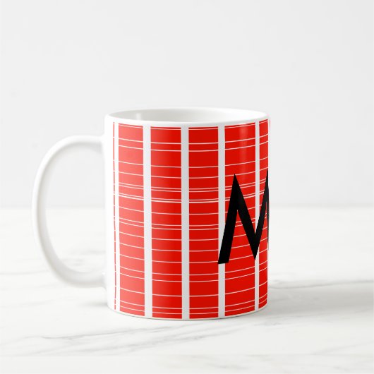 Einfache Monogramm fügen Sie den Namen Mann minima Kaffeetasse (Links)