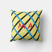 Einfache Monogramm fügen Sie den Namen Mann minima Kissen (Rückseite)