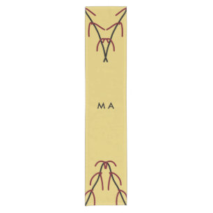 Einfache Monogramm fügen Sie den Namen Mann minima Kurzer Tischläufer