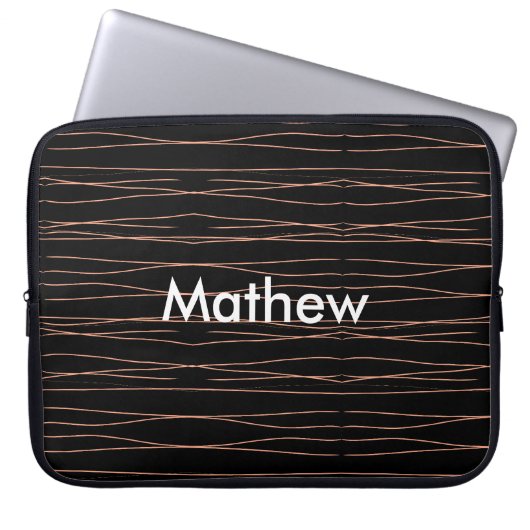 Einfache Monogramm fügen Sie den Namen Mann minima Laptopschutzhülle (Vorderseite)