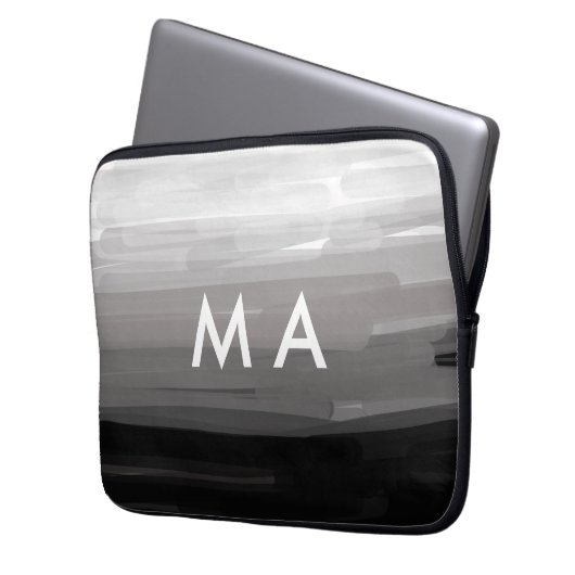 Einfache Monogramm fügen Sie den Namen Mann minima Laptopschutzhülle (Vorderseite Links)