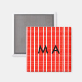 Einfache Monogramm fügen Sie den Namen Mann minima Magnet (Vorderseite/Rückseite)