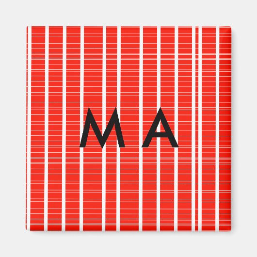 Einfache Monogramm fügen Sie den Namen Mann minima Magnet (Vorne)