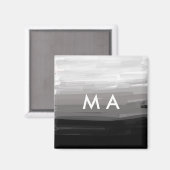 Einfache Monogramm fügen Sie den Namen Mann minima Magnet (Vorderseite/Rückseite)