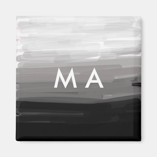 Einfache Monogramm fügen Sie den Namen Mann minima Magnet (Vorne)