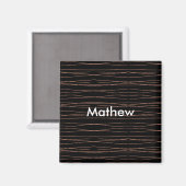 Einfache Monogramm fügen Sie den Namen Mann minima Magnet (Vorderseite/Rückseite)