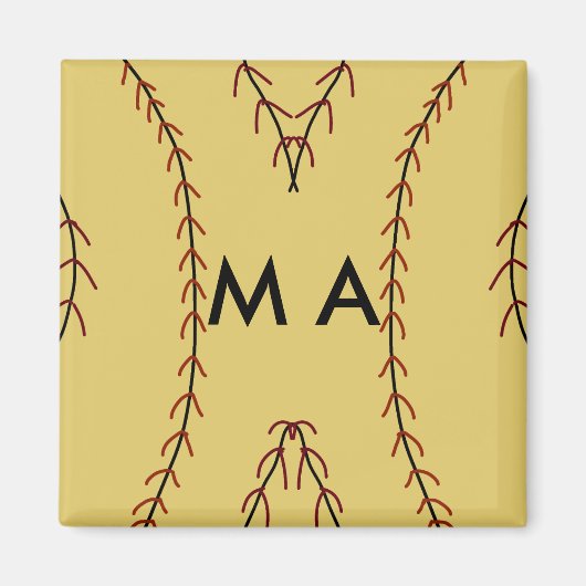 Einfache Monogramm fügen Sie den Namen Mann minima Magnet (Vorne)