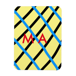 Einfache Monogramm fügen Sie den Namen Mann minima Magnet