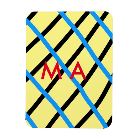 Einfache Monogramm fügen Sie den Namen Mann minima Magnet (Vertikal)