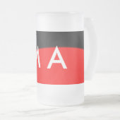 Einfache Monogramm fügen Sie den Namen Mann minima Mattglas Bierglas (VorderseiteRechts)