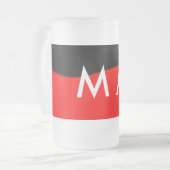 Einfache Monogramm fügen Sie den Namen Mann minima Mattglas Bierglas (Vorderseite Links)